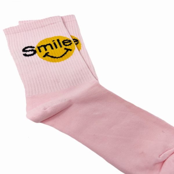 happy smile socks pink