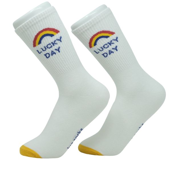 Lucky day Socks weiß/gelb